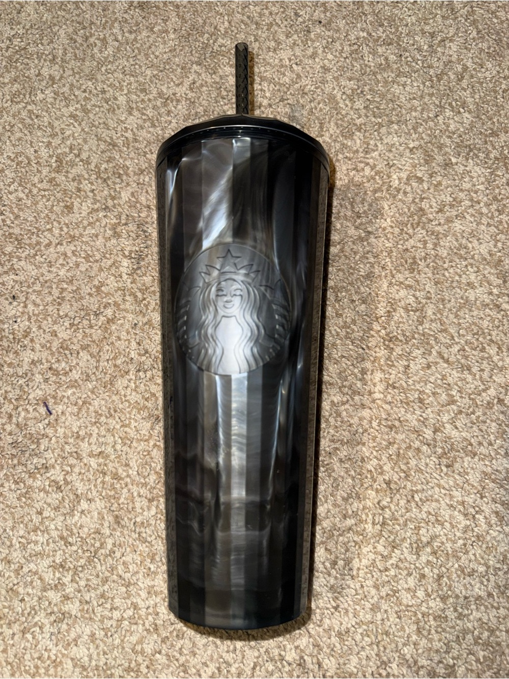 Starbucks Iridescent Black Pearl Marbled Cold Tumbler Dome Cup Venti 24 oz